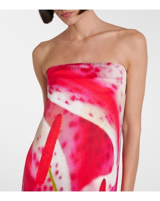 Tory Burch Red Bedrucktes Maxikleid