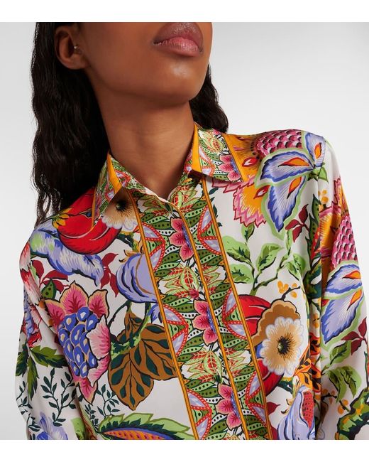 Etro Multicolor Bedrucktes Hemd aus Seide