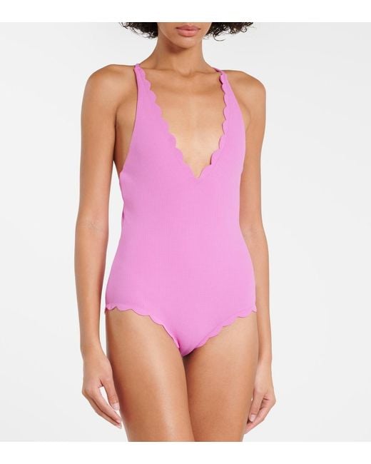 Marysia Swim Pink North Maillot Scalloped Swimsuit