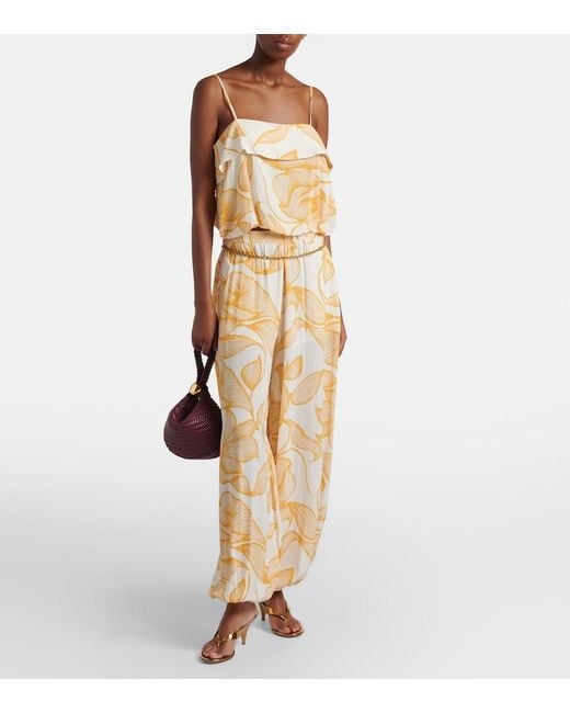 Adriana Degreas Metallic Printed Balloon Pants