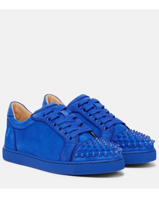Sneakers Vieira Spikes in suede di Christian Louboutin in Blue