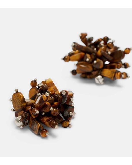 Pendientes Adornados Dries Van Noten de color Brown