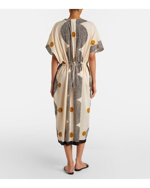 Velvet Natural Amira Printed Cotton Kaftan