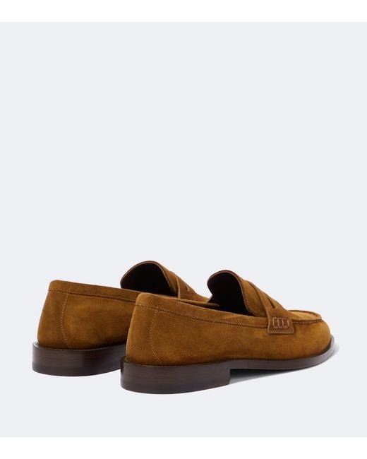 Manolo Blahnik Brown Perry Suede Penny Loafers for men
