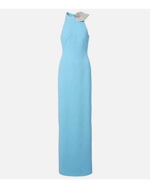 David Koma Blue Embellished Gown