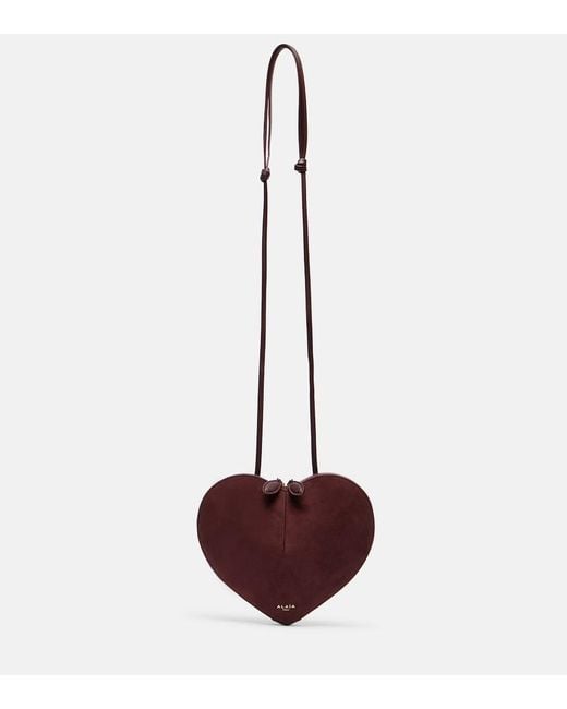 Alaïa Purple Le Coeur Suede And Leather Shoulder Bag