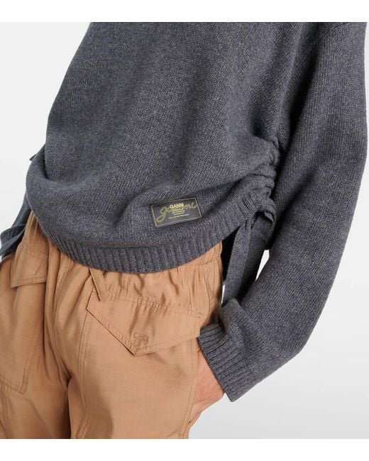 Ganni Gray Pullover Aus Einem Wollgemisch