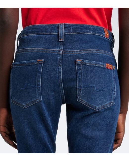 7 For All Mankind Blue Slim Skinny Jeans