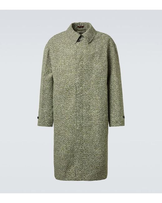 Gucci Green Printed Poplin Car Coat for men