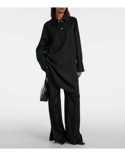 Jil Sander Black Wool Polo Dress