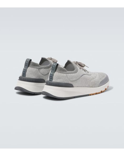 Brunello Cucinelli Sneakers Aus Strick in White für Herren