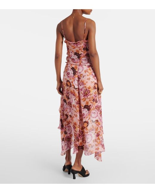 Chloé Red Midirock Aus Seide