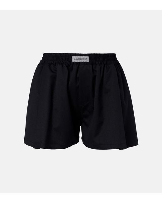 Balenciaga Blue Logo Wool-Blend Shorts