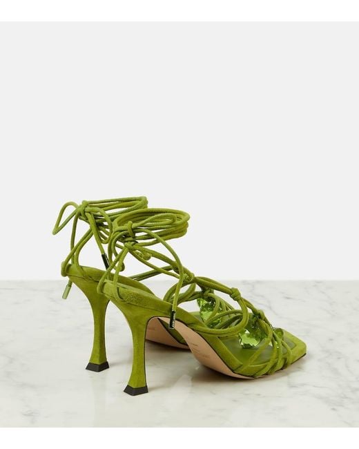 Sandalias Jemma 90 De Ante Adornadas Jimmy Choo de color Green