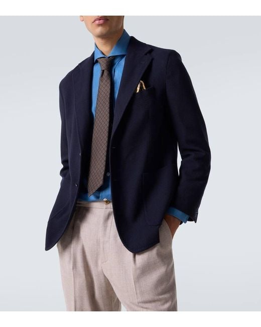 Rubinacci Blue Wool Blazer for men