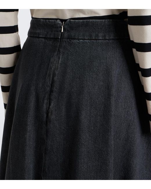 Max Mara Black Denim Midi Skirt
