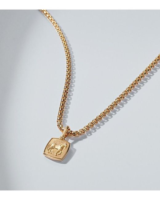 David Yurman Blue Petrvs Horse 18Kt Pendant Necklace for men