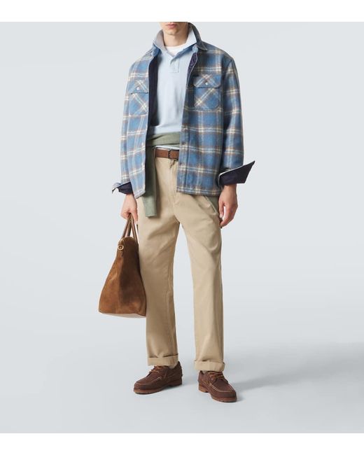 Polo Ralph Lauren Blue Plaid Wool-Blend Flannel Shirt for men