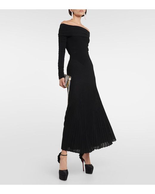 Christian Louboutin Black Maria Frou Alta Satin Platform Pumps