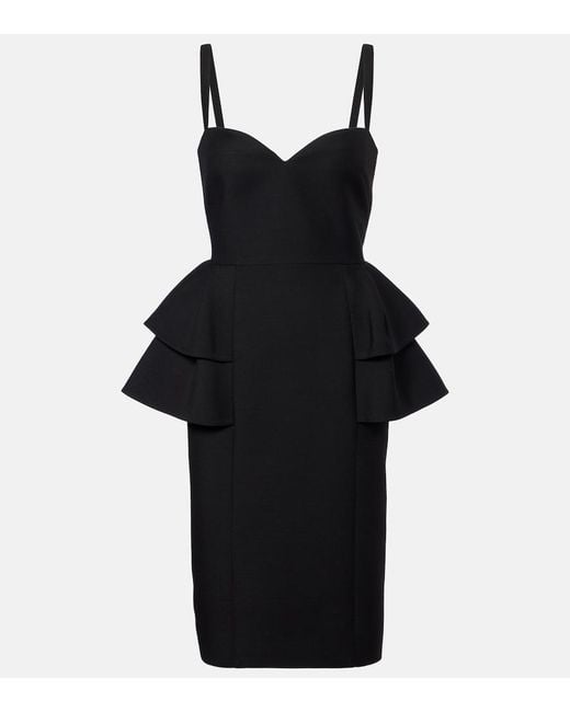 Valentino Black Crepe Couture Tiered Midi Dress