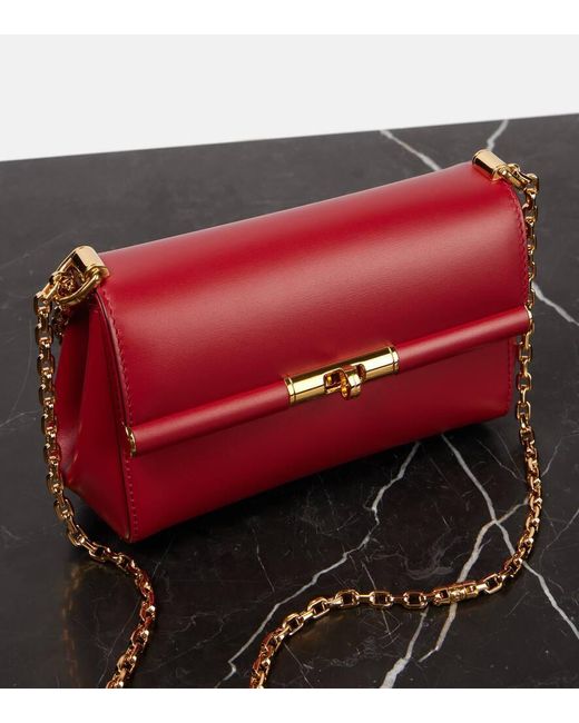 Dolce & Gabbana Red Marlene Mini Leather Shoulder Bag