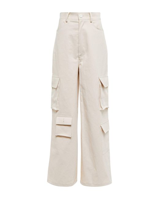 Frankie Shop Hailey High-rise Cotton Cargo Pants in Beige (White) | Lyst