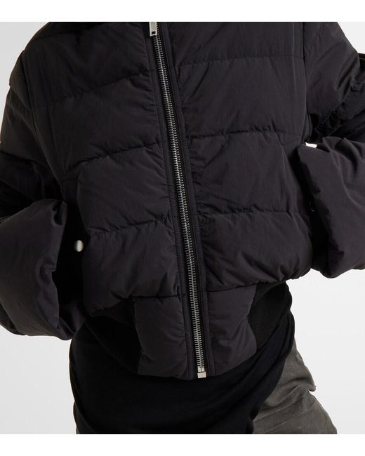 Rick Owens Black Hooded Down Jacket