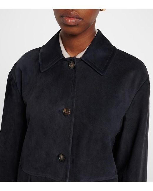 Max Mara Blue Charme Suede Jacket