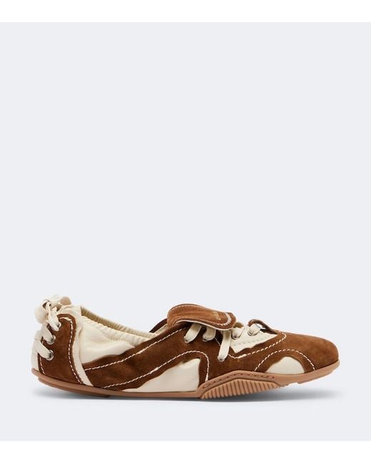 Acne Brown Leather And Suede Sneakers