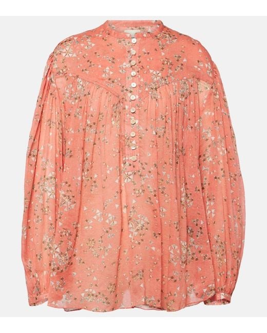 Isabel Marant Orange Bluse Kiledia Aus Baumwolle Und Seide