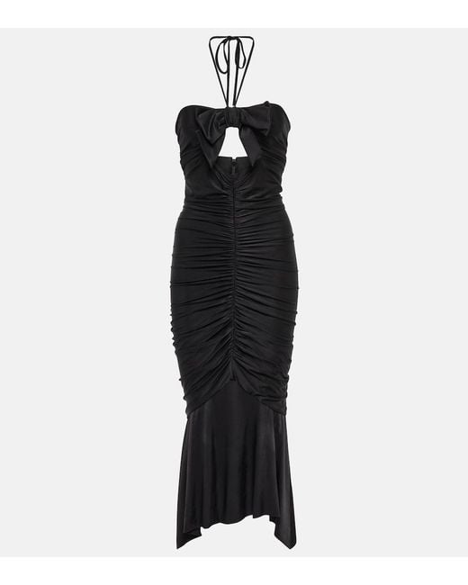 Alexandre Vauthier Black Halterneck Jersey Midi Dress