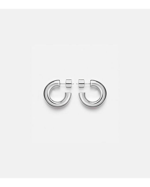 Jennifer Fisher White Samira Micro Rhodium-Plated Hoop Earrings