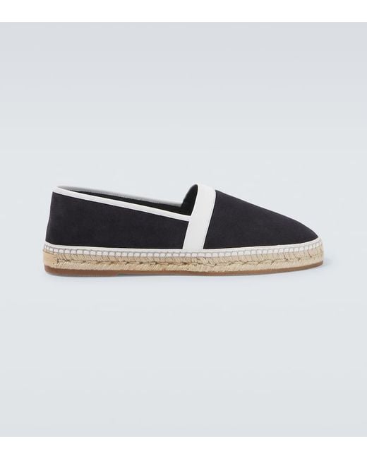 Manolo Blahnik Espadrilles Nerano Aus Veloursleder in Blue für Herren