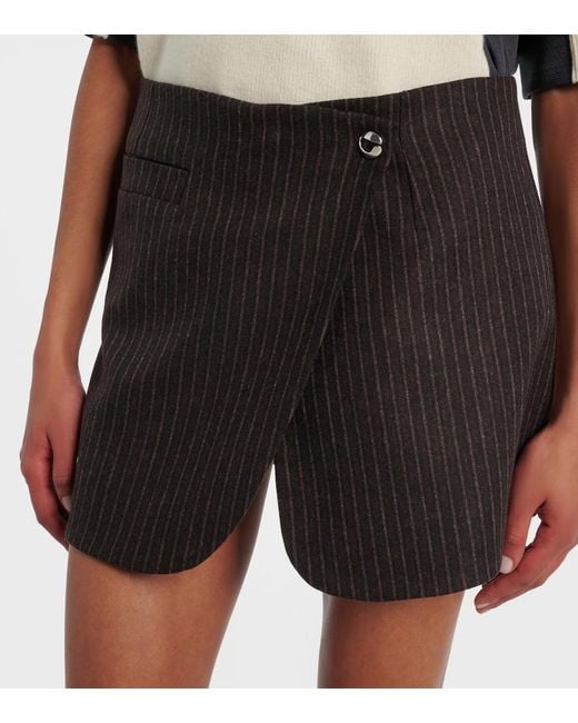 Coperni Gray Pinstripe Wrap Skirt