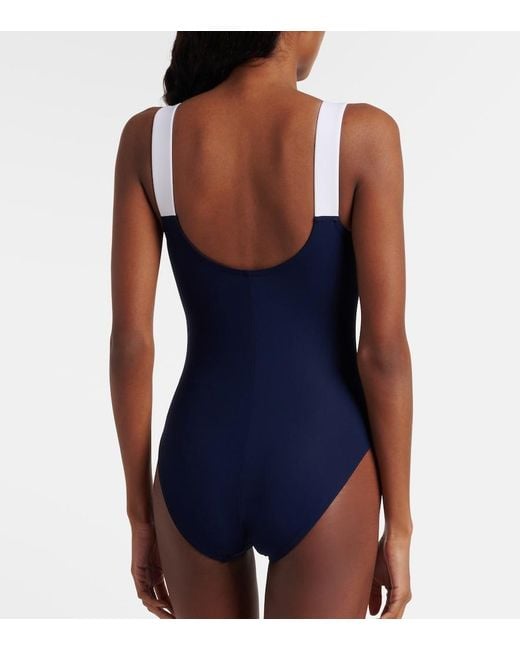 Karla Colletto Blue Mira Colorblocked Swimsuit