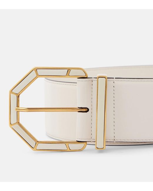 Etro White Leather Belt