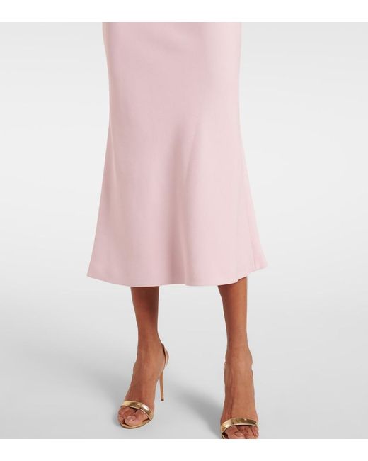 Giambattista Valli Pink Bow-Detail Crepe Midi Dress