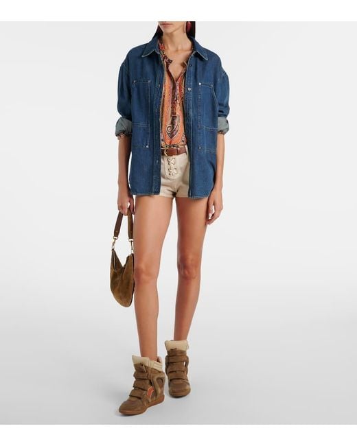 Isabel Marant Brown Bekett Suede Wedge Sneakers