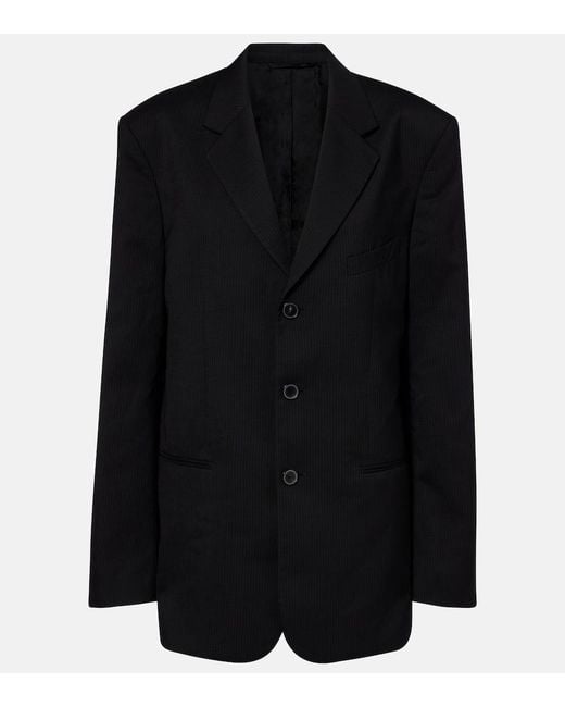 Calvin Klein Black Viola Oversized Pinstripe Blazer