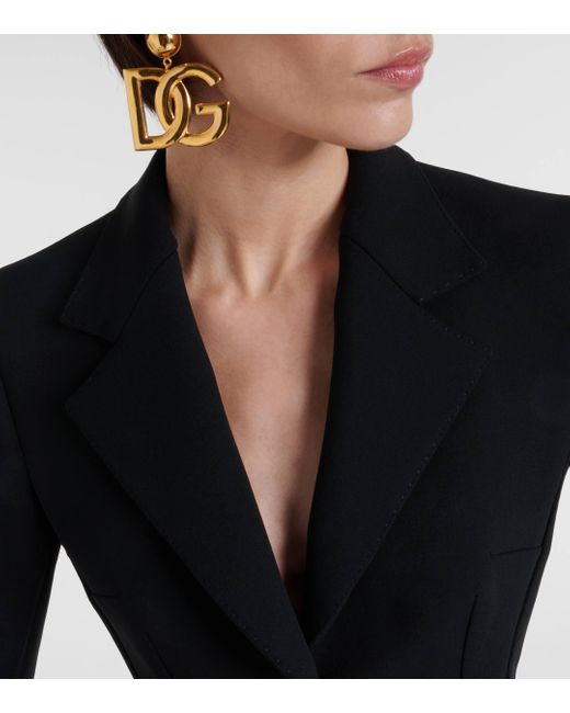 Blazer Dolce en laine melangee Dolce & Gabbana en coloris Black