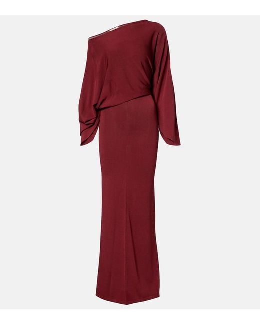 AYA MUSE Red One-Shoulder Maxi Dress