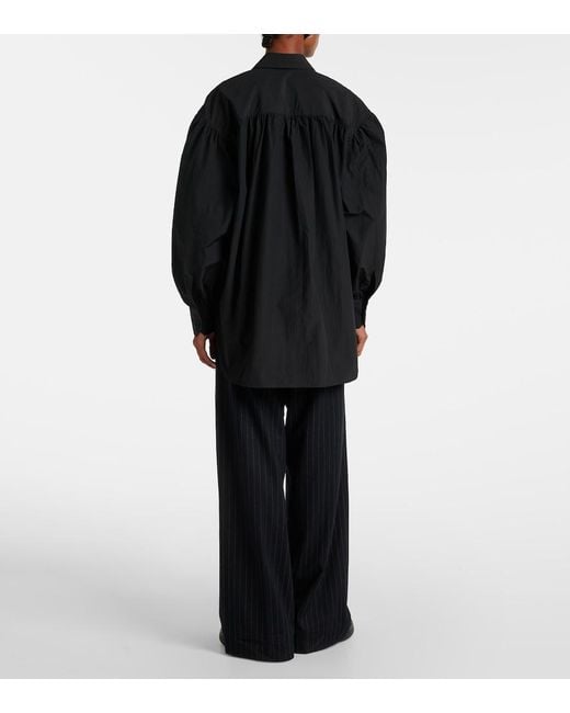 Plan C Black Oversized Crepe Shirt