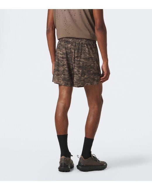Satisfy Gray Space‑O 5" Camouflage Running Shorts for men
