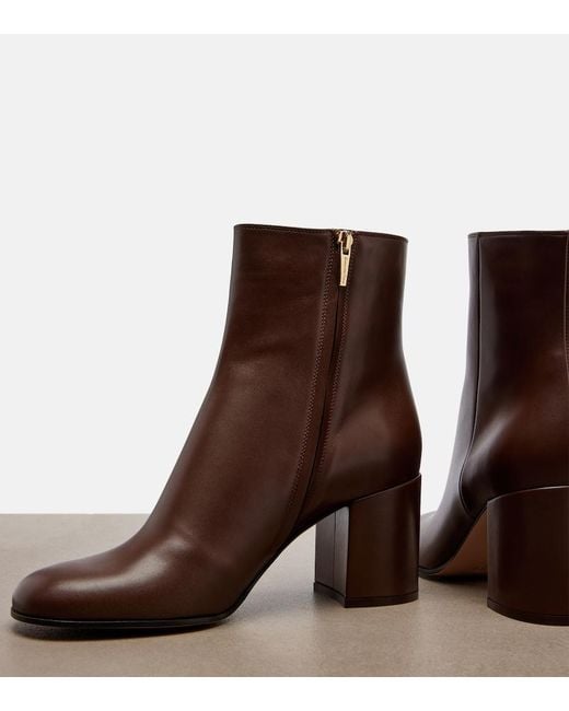 Gianvito Rossi Brown Joelle Leather Ankle Boots