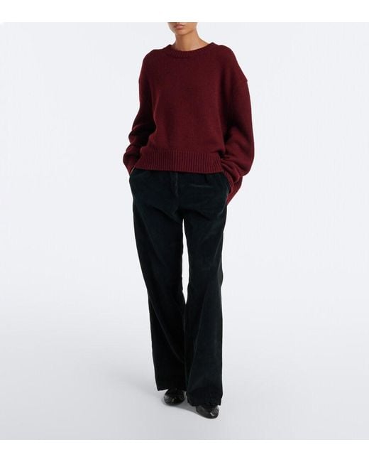 The Row Blue Adler Cotton Corduroy Wide-Leg Pants