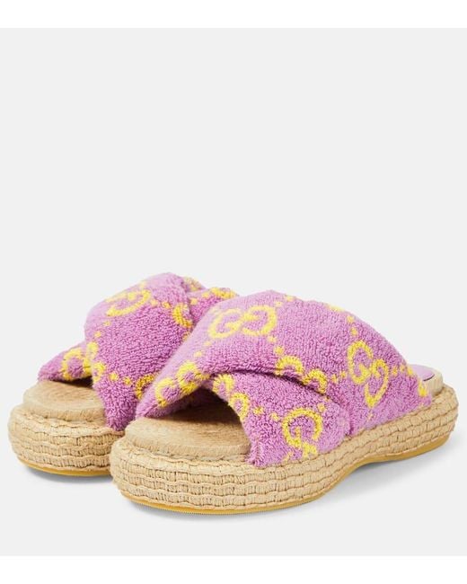 Gucci Pink GG Slide Sandals