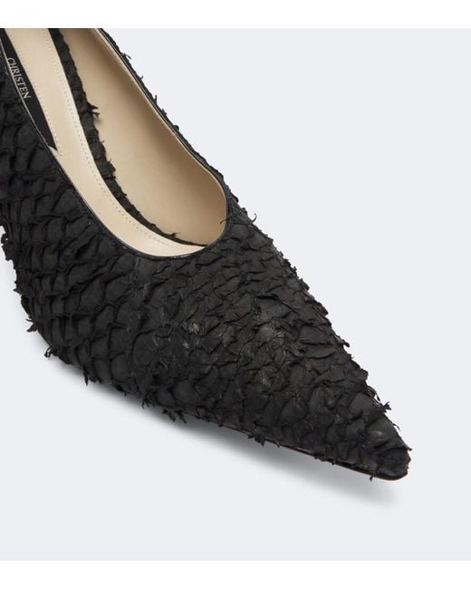 Christen Black Helix Leather Pumps