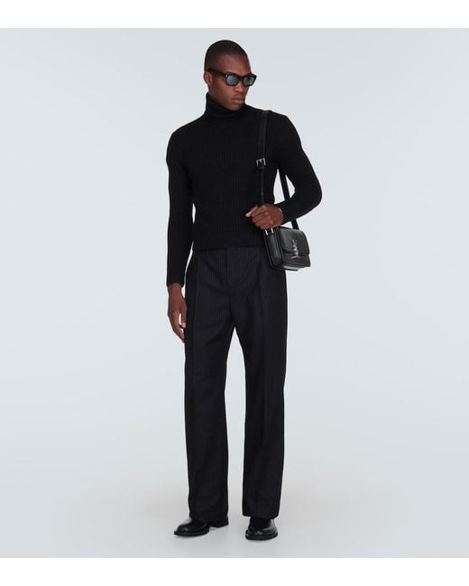 Saint Laurent Black Army Leather Derby Shoes for men