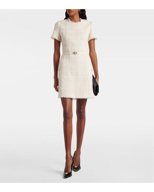 Versace Natural Medusa '95 Cotton-Blend Tweed Minidress