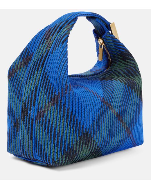 Burberry Blue Small Jacquard Tote Bag